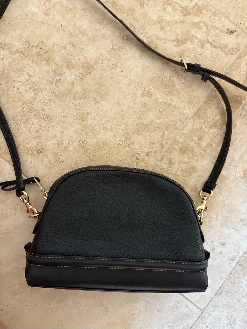 Coach compact pebbled